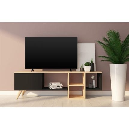 وحدة تليفزيون 30×150 سم – بيج مع اسود – TV054