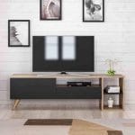 وحدة تليفزيون 30×150 سم – بيج  مع أسود– TV03