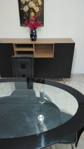 ⁦بوفية 4 دلفة 160× 90 سم – بيج اسود – M-129⁩ - الصورة ⁦2⁩