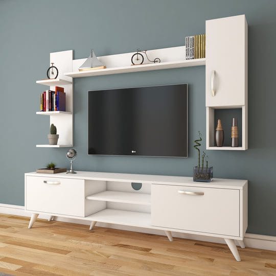 180_20_80_540x وحدة تليفزيون مع ارفف علوية 30×150 سم – أبيض – TV044 - الصورة 1