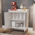 كوفي كورنر 2 درفة أبيض 80×90سم - C - 11