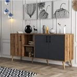 بوفية 3 دلفة 160× 90 سم – بنى مع اسود – M-128