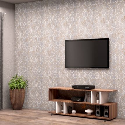 وحدة تليفزيون 30×120 سم – بنى ابيض – TV081