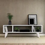 ترابيزة تليفزيون 30×120سم  أبيض -TV094