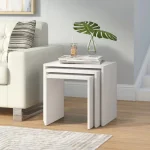 طقم ترابيزات جانبية- 3 قطع- 50*40 سم - أبيض-PM-02