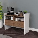 كوفي كورنر 2 درفة أبيض بنى 90×80سم - Co-24