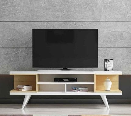 وحدة تليفزيون 30×120 سم – ابيض بيج – TV029