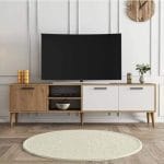 ترابيزة تليفزيون 35×180سم – بيج مع ابيض – TV0127