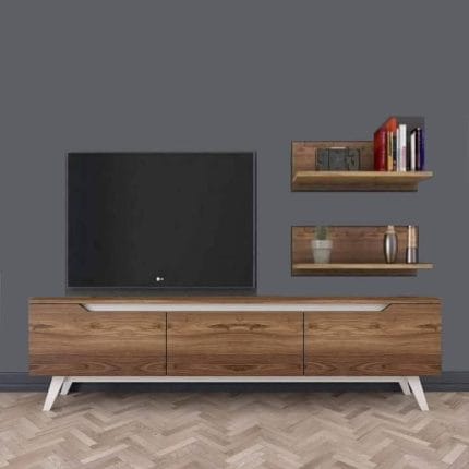 ترابيزة تليفزيون 35×180سم – بني*  ابيض – TV0338