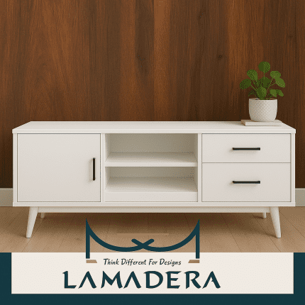 ترابيزة شاشه مقاس 160*40*60 - أبيض - كود -w09656