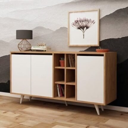 بوفيه 3 درفه خشابي مع ابيض 160× 40 كود - M-101