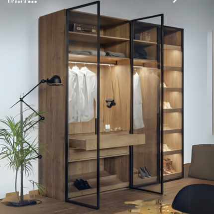 دريسنج 200*240 خشابي درف زجاج كود DS-211